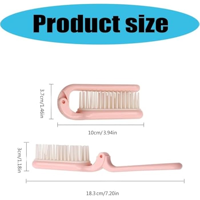 Foldable Hair Brush for Women and Men, Portable Mini Anti-Static Hair Brush, Mini Hair Comb for All Hair Types, Travel Salon Tools, Pocket Comb for Hair Styling (multicolor) - Image 2